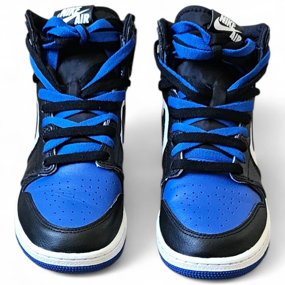 Air Jordan 1 Mid Royal Blue Black Youth Sneakers Size 5.5Y